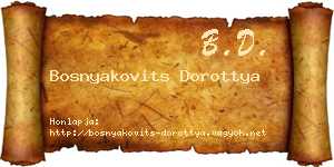 Bosnyakovits Dorottya névjegykártya